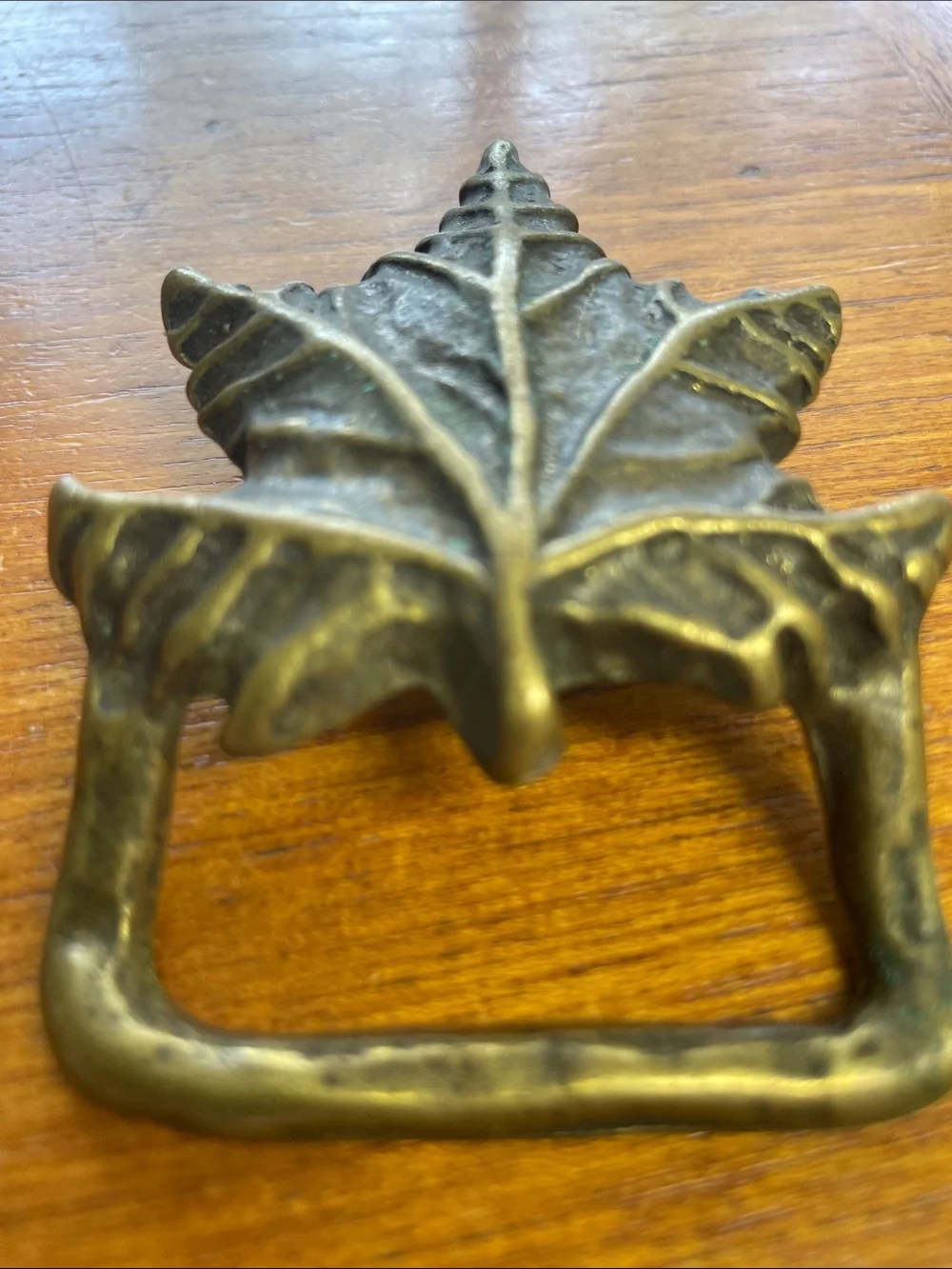 Brass Maple Leaf Belt Buckle - 2x2.